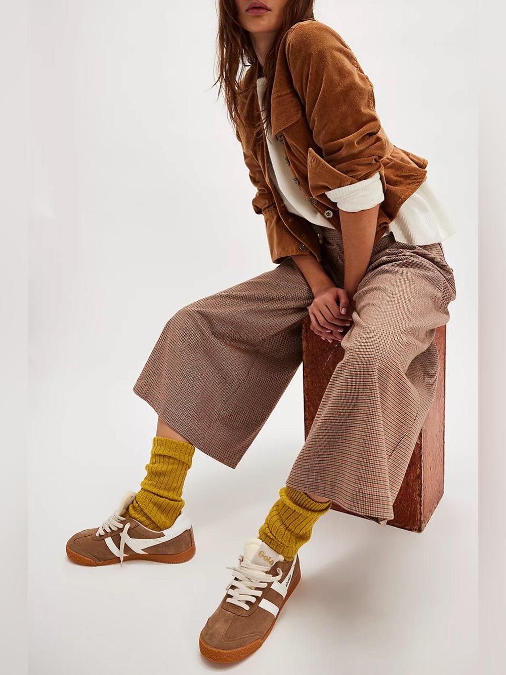 Women's Gola Elan Sneakers in Tobacco/White.